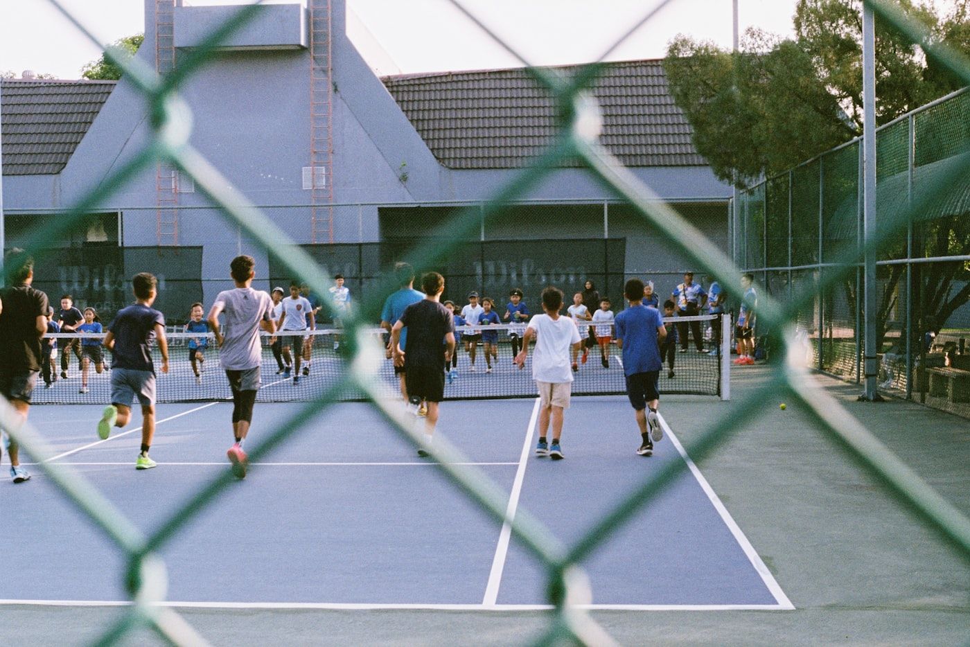 Tennis community playing together